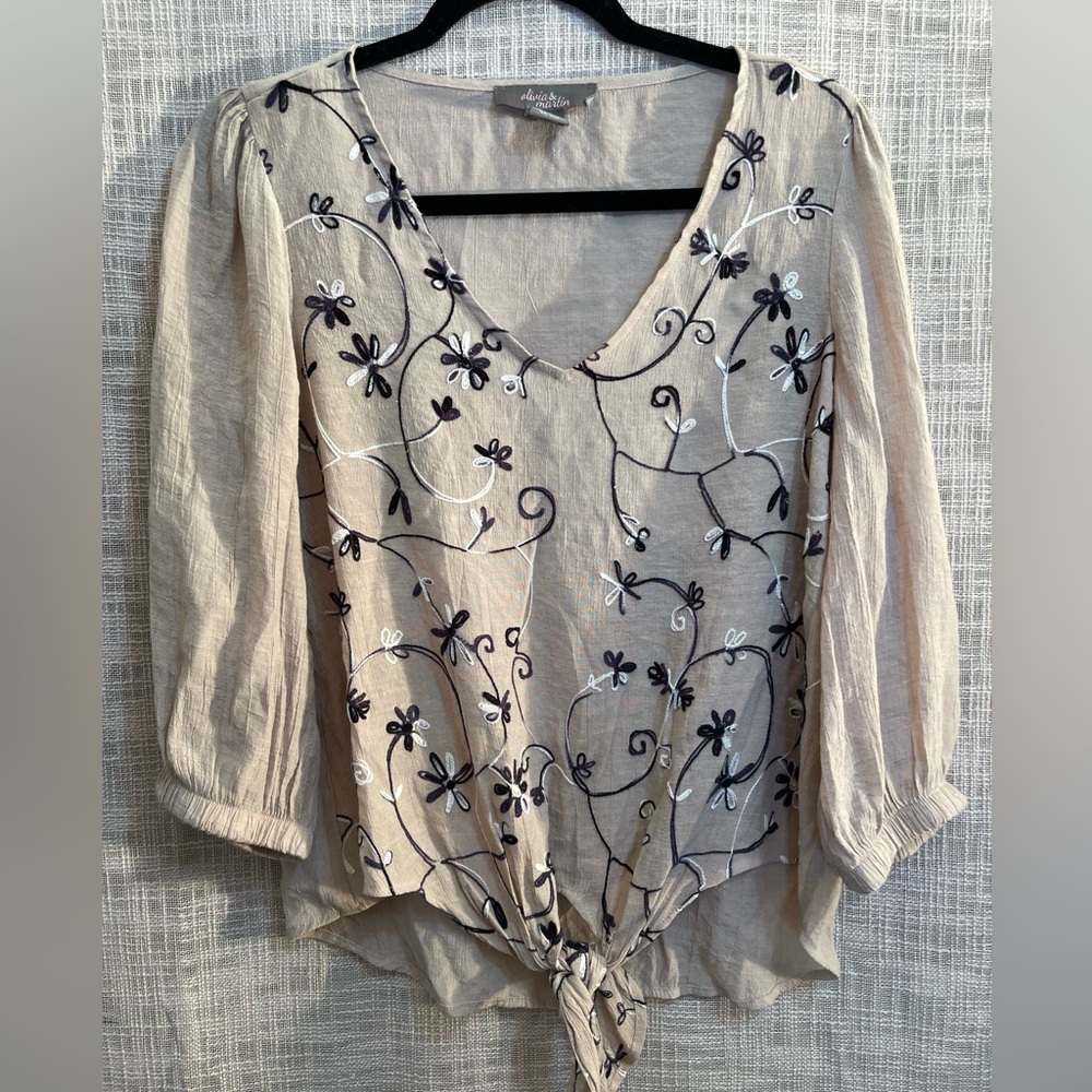 Embroidered top, bohostyle flowy top